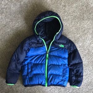 Reversible north face puffer coat